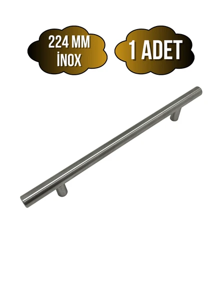 Nobel Boy Paslanmaz Boru İnox Dolap Kulpu Mobilya ve Mutfak Dolap Kulpu(İNOX) İnox 224mm 224mm - 1 ADET ürün görseli 1