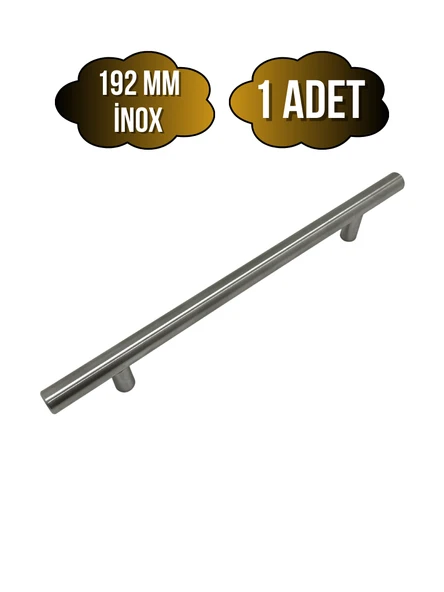 Nobel Boy Paslanmaz Boru İnox Dolap Kulpu Mobilya ve Mutfak Dolap Kulpu(İNOX) İnox 192mm 192mm - 1 ADET ürün görseli 1