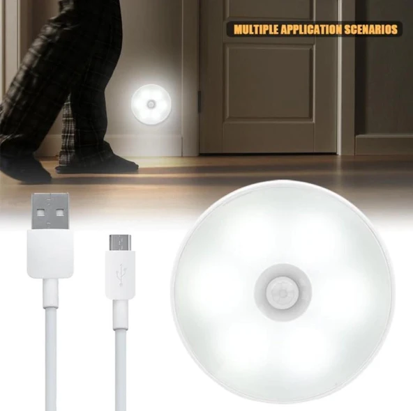 HAREKET SENSÖRLÜ USB ŞARJLI LED IŞIK LAMBA ürün görseli 1