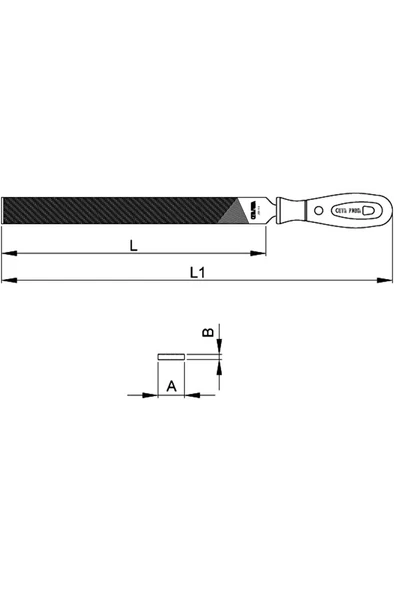 J55-106H Standart Kalın Eğe 6'' (Ergonomik Saplı) - Resim 2