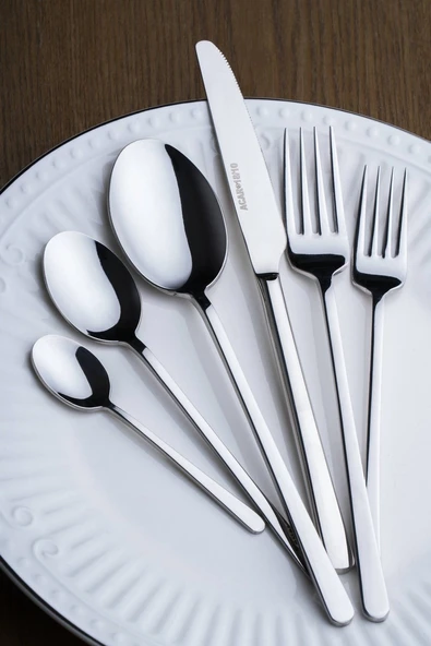 Acar Linear 12 Kişilik 72 Parça Çatal Kaşık Bıçak Takımı Silver ürün görseli 1