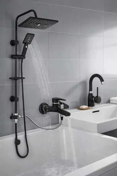 3 Lü Banyo Setİ Lavabo Banyo Duş Tepeleme Robot ürün görseli 1