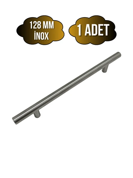 Nobel Boy Paslanmaz Boru İnox Dolap Kulpu Mobilya ve Mutfak Dolap Kulpu(İNOX) İnox 128mm 128mm - 1 ADET ürün görseli 1