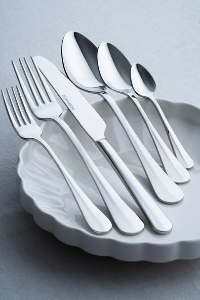 Acar Perlie 12 Kişilik 72 Parça Silver Çatal Kaşık Bıçak Takımı Gümüş ürün görseli 1