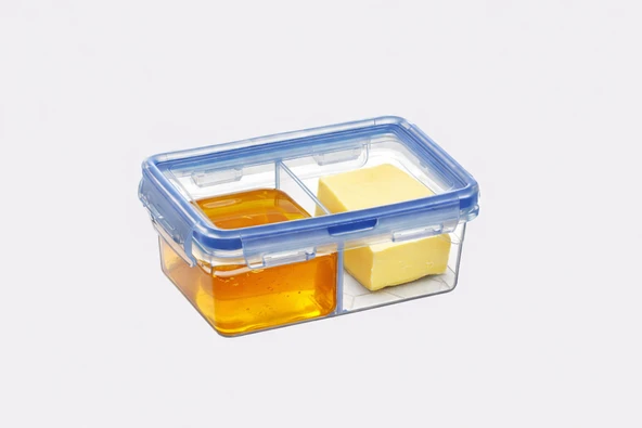 Sızdırmaz Hava Geçirmez Hava Geçirmez 2 Bölmeli Saklama Kabı-0  (500Ml) ürün görseli 1