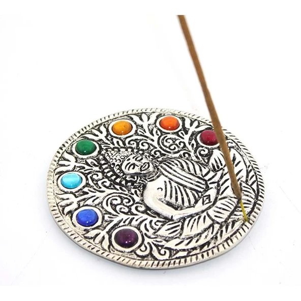 Metal 7 Çakra ( Chakra ) Buda Tütsülük - Resim 2