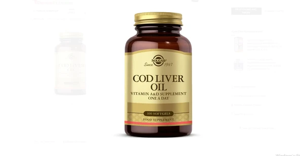 Solgar Cod Liver Oil 100 Kapsül ürün görseli 1