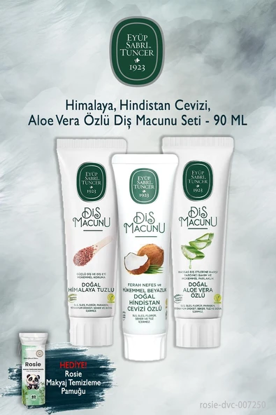 Eyüp Sabri Tuncer X3 90 ml Himalaya, Hindistan Cevizi, Aloe Vera Diş Macunu, Rosie ürün görseli 1