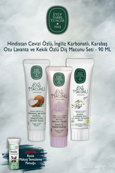 Eyüp Sabri Tuncer 90 ml Hindistan Cevizi, Karbonat, Lavanta Özlü X3 Diş Macunu, Rosie ürün görseli 1