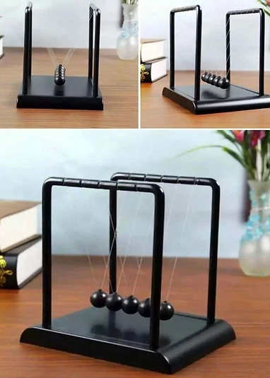 Ev Ofis Dekorasyonu Büyük Boy Newton Masa Süsü Metal Sarkaç Topu ürün görseli 1