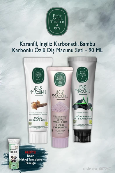 Eyüp Sabri Tuncer 90 ml X3 Karanfil, Karbonat, Bambu Diş Macunu, Rosie ürün görseli 1