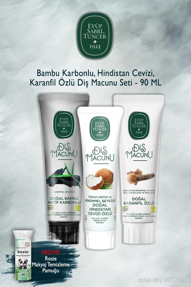 Eyüp Sabri Tuncer X3 Bambu, Hindistan Cevizi, Karanfil Diş Macunu, Rosie ürün görseli 1