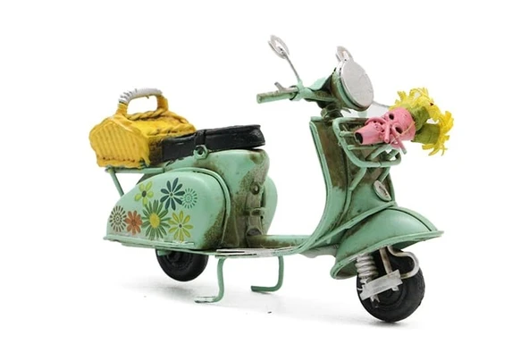 Dekoratif Metal Scooter Önü Sepetli ürün görseli 1