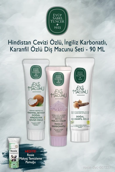 Eyüp Sabri Tuncer Hindistan Cevizi, Karbonat, Karanfil X3 90 ml Diş Macunu, Rosie ürün görseli 1