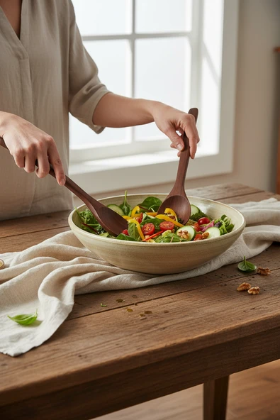 Akayev Akasya 2li Salata Kaşık Seti - Resim 2