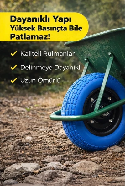 Patlamaz Yeni Nesil Pu El Arabasi Tekeri Saglam Uzun Ömürlü Rulman Bilyali Çap: 350 Mm ürün görseli 1