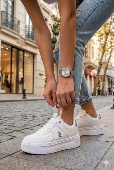 U.S. Polo Assn. Clarke 6FX Rahat Orijinal Ürün Kalın Taban Sneaker Kadın Ayakkabı ürün görseli 1