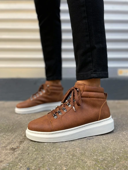 Taba (Beyaz Taban) Bağcıklı Erkek Sneaker Bot - Resim 2