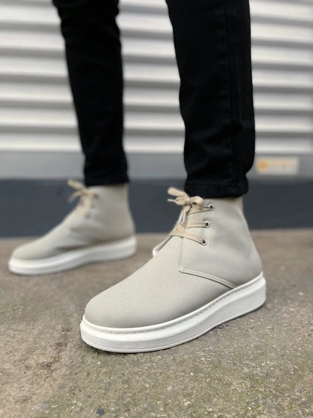 Gri Süet Bağcıklı Erkek Sneaker Bot - Resim 2