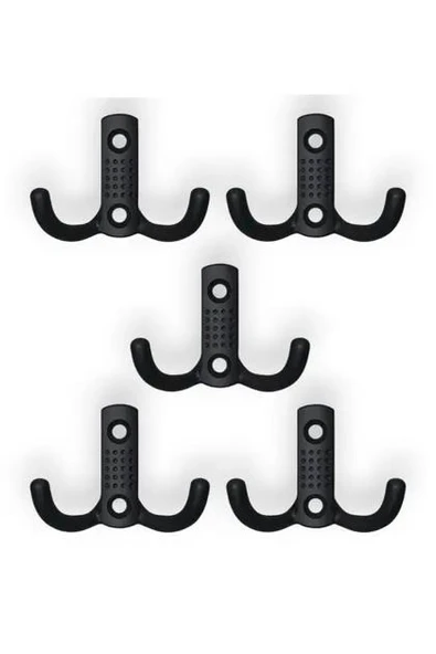 5 Adet Siyah Noktalı Askı Metal Askı Portmanto Askılık Dolap Mobilya Askısı Siyah (vidalar Dahil) ürün görseli 1