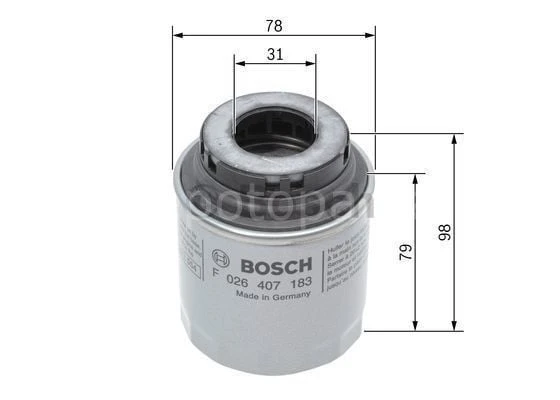 VW (VOLKSWAGEN) Jetta 1.4 TSI 07.2011 - 07.2014 BOSCH YAĞ FİLTRESİ filitre ürün görseli 1
