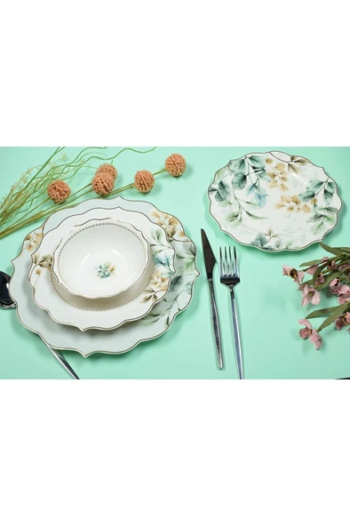 Glazze Begonia 6 Kişilik 24 Parça Yemek Takımı ürün görseli 1