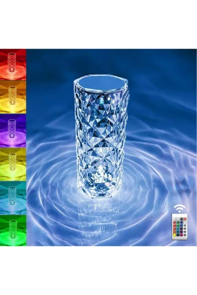 Kristal Led Dokunmatik Sensörlü Usb Şarj Restoran Masa Lambası LW1 ürün görseli 1