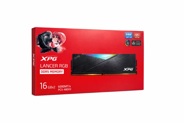 XPG Lancer RGB 32 GB (2X16) 6000 MHz CL30 AX5U6000C3016G-DCLARBK DDR5 Ram ürün görseli 1