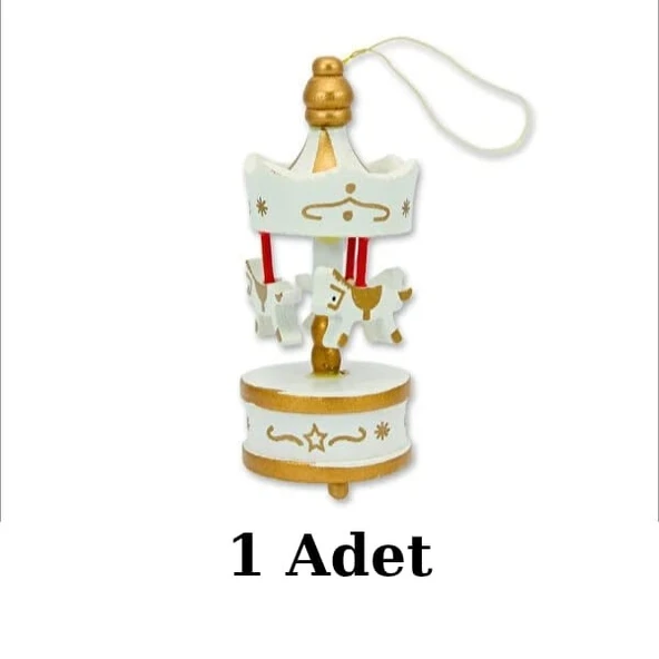 Nostaljik Mini Atlı Karınca Beyaz-Gold 1 Adet ürün görseli 1