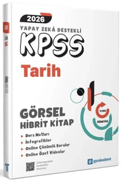 2026 KPSS Tarih Yapay Zeka Görsel Hibrit Kitap GYSAkademi Yayınları ürün görseli 1