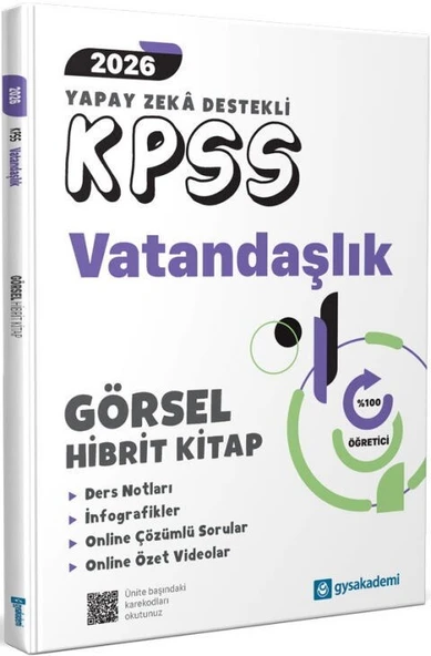 2026 KPSS Vatandaşlık Yapay Zeka Görsel Hibrit Kitap GYSAkademi Yayınları ürün görseli 1