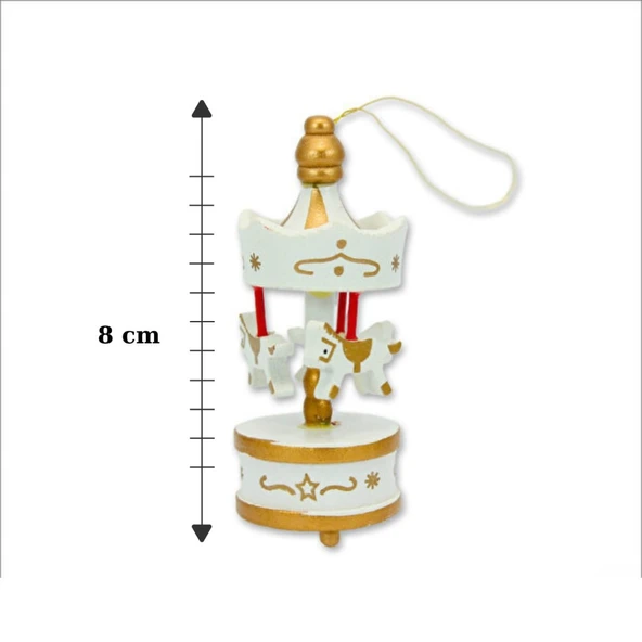 Nostaljik Mini Atlı Karınca 6 Adet Beyaz Gold - Resim 2