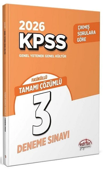2026 KPSS Genel Yetenek Genel Kültür 3 Deneme Editör Yayınları ürün görseli 1