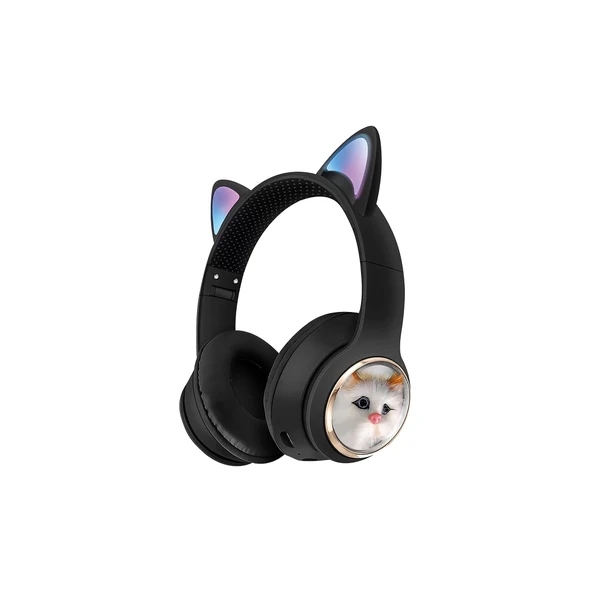 Kedi Kulaklı Bluetooth Kulaklık LED Işıklı Kablosuz Kulak Üstü Çocuk Genç Kulaklık ürün görseli 1