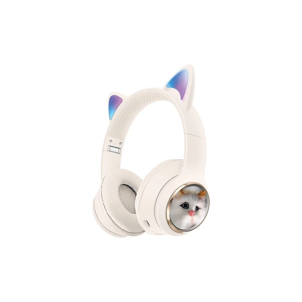Kedi Kulaklı Bluetooth Kulaklık LED Işıklı Kablosuz Kulak Üstü Çocuk Genç Kulaklık ürün görseli 1