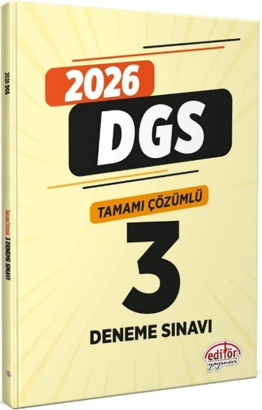 2026 DGS Tamamı Çözümlü 3 Deneme Sınavı Editör Yayınları ürün görseli 1