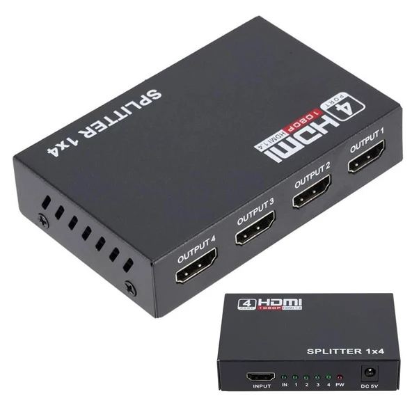 Rose HDMI-104 1080İ-1080P 3D 1X4 Port HDMI 1.4V Dağıtıcı Splitter Çoklayıcı ürün görseli 1