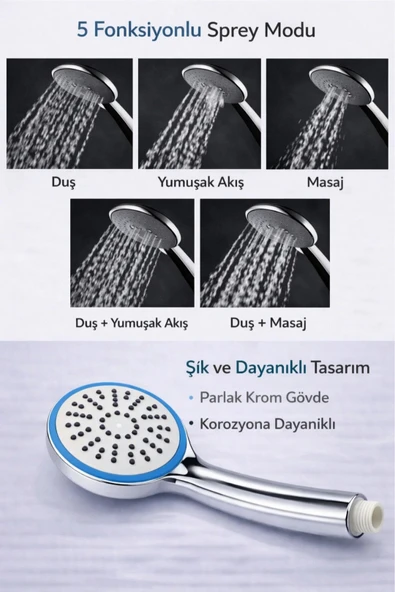 akatsuki 5 Fonksiyonlu Duş Başlığı - Resim 2