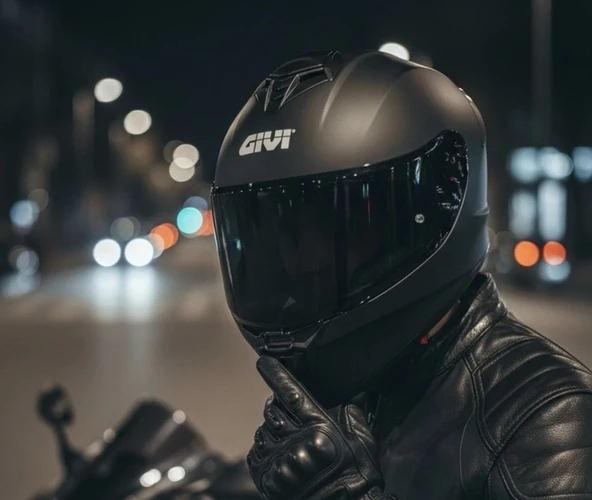 Givi 50.x Mat Siyah Kapalı Motosiklet Kaskı Spectra Siyah Camlı ürün görseli 1