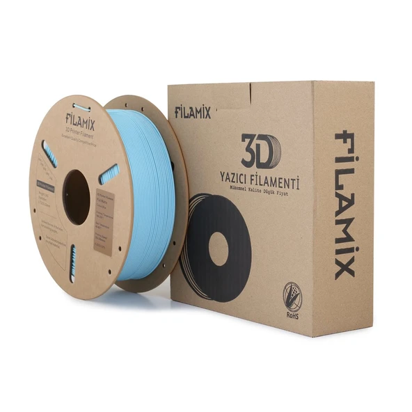 Filamix Pla Mat Mavi 1.75mm 1kg - Gerçek Mat Yüzey Profesyonel 3D Yazıcı Filamenti ürün görseli 1