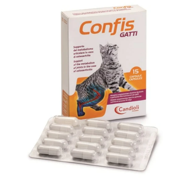 Candioli Confis Ultra Cat Kedi Eklem Vitamini 15 Kapsül (Kireçlenme ve Scottish Destek) ürün görseli 1