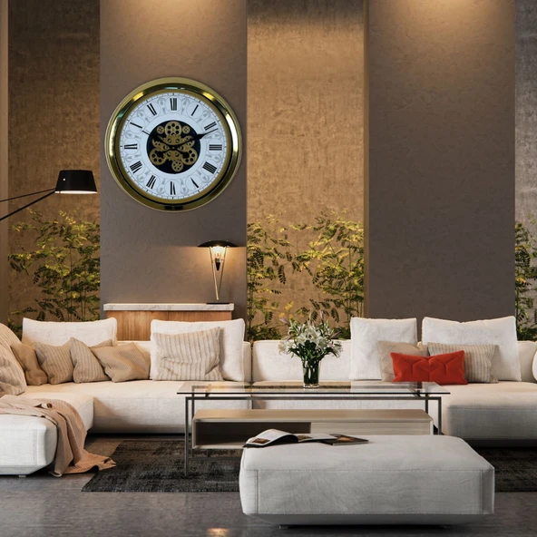 Royal Legacy Gold 60 Cm Çarklı Duvar Saati ürün görseli 1