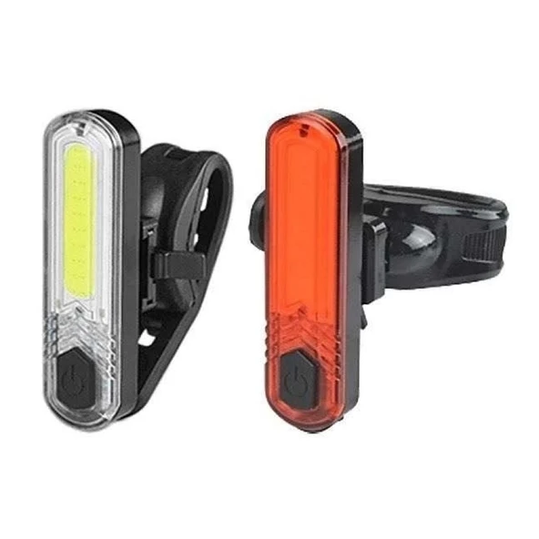 HSGL BİSİKLET  ÖN ARKA FAR SET USB ŞARJLI JY-6056 ürün görseli 1