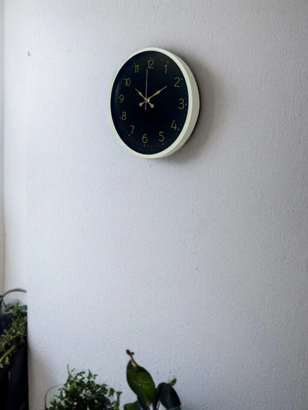 36 Cm Standart Krem Duvar Saati - Resim 2