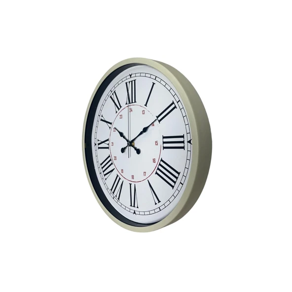 Krem 36 Cm Dekoratif Modern Duvar Saati - Resim 2