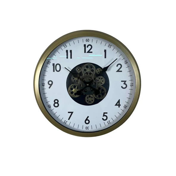 Vintage 60 Cm Çarklı Modern Duvar Saati - Resim 3