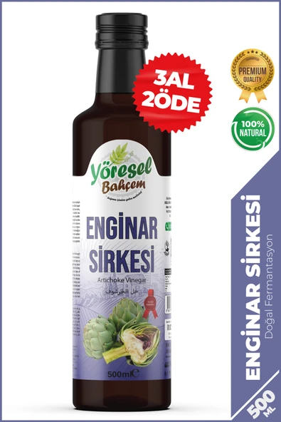 Yöresel Bahçem Enginar Sirkesi Doğal Fermantasyon 500 ml ürün görseli 1