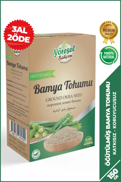 Yöresel Bahçem Bamya Tohumu Öğütülmüş (150gr) ürün görseli 1
