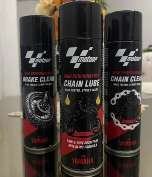 HSGL Yamaha Motosiklet Bakım Seti 3’lü – Fren Temizleyici, Zincir Yağı, Zincir Temizleyici (500 ml x 3 ürün görseli 1