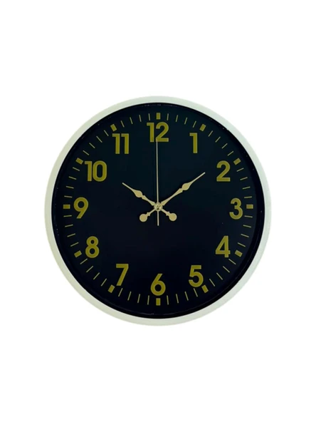 36 Cm Krem Gold Rakamlı Duvar Saati - Resim 4